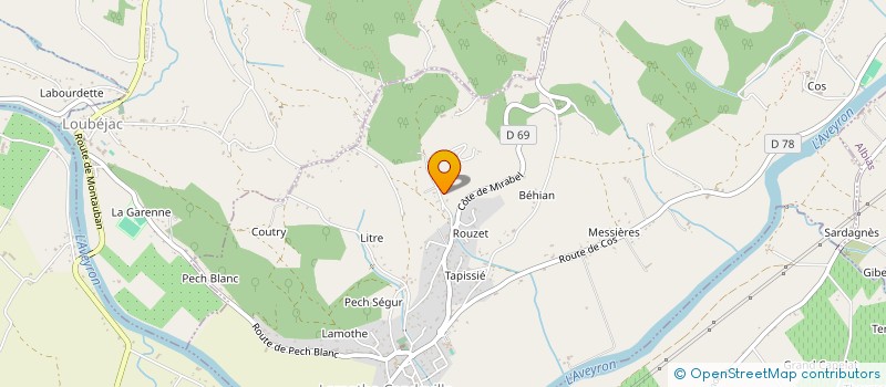 localisation de l'entreprise LA DIV'BOUTEILLE  LAMOTHE-CAPDEVILLE