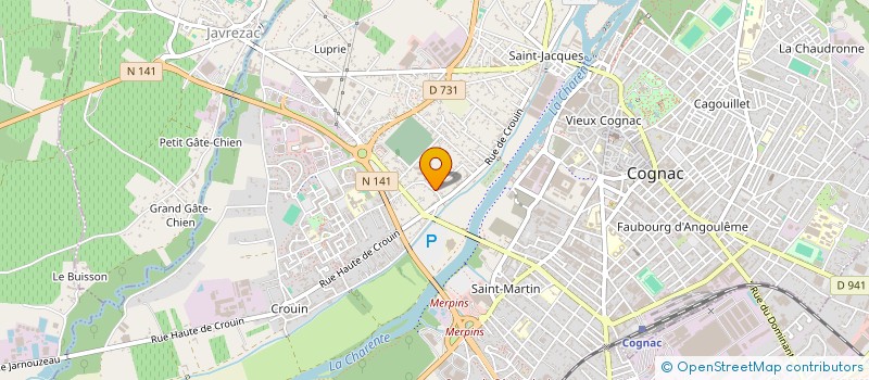 localisation de l'entreprise LA DOUELLE FENDUE à COGNAC