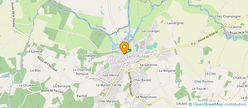 localisation de l'entreprise LA DRONNE  SAINT AULAYE-PUYMANGOU