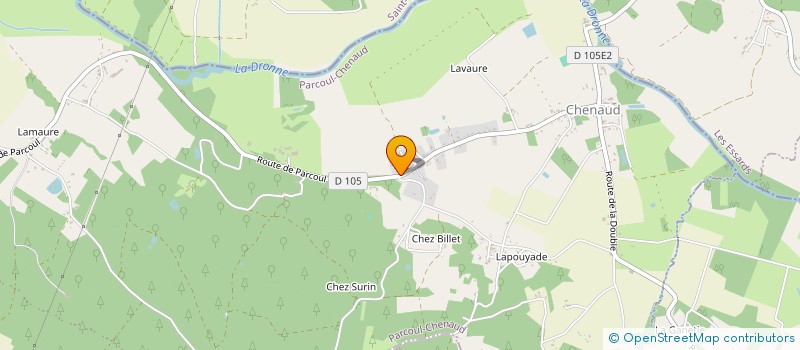 localisation de l'entreprise LA DRONNE ET L'ISLE  PARCOUL-CHENAUD