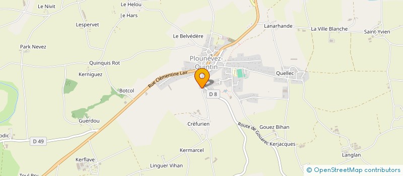 localisation de l'entreprise LA FERME AR YER VIAN à PLOUNEVEZ-QUINTIN