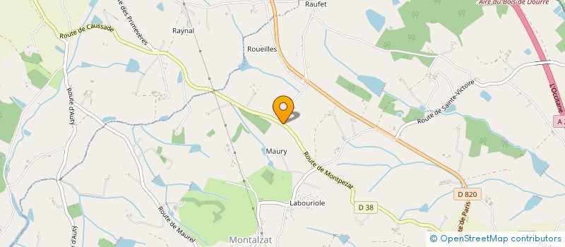 localisation de l'entreprise LA FERME DE GRANNES  MONTALZAT