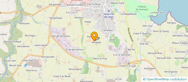 localisation de l'entreprise LA FERME DE KERDALAR  SAINT-POL-DE-LEON