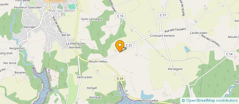 localisation de l'entreprise LA FERME DE KERDUDAL à RIEC-SUR-BELON