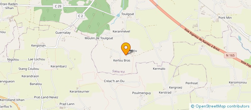 localisation de l'entreprise LA FERME DE KERLOU  SAINT-YVI