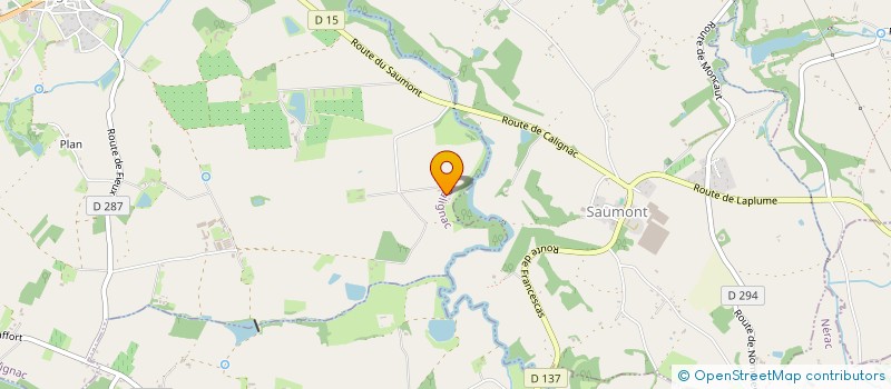 localisation de l'entreprise LA FERME DE L'AUVIGNON  CALIGNAC