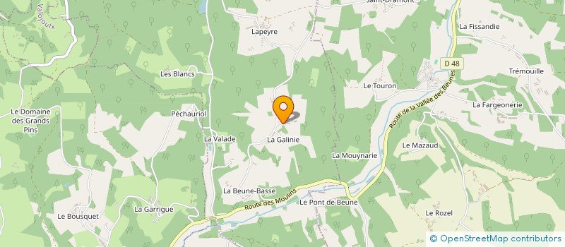 localisation de l'entreprise LA FERME DE LA BEUNE à LA CHAPELLE-AUBAREIL