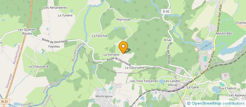 localisation de l'entreprise LA FERME DE LA GOURSALINE à BUSSIERE-GALANT