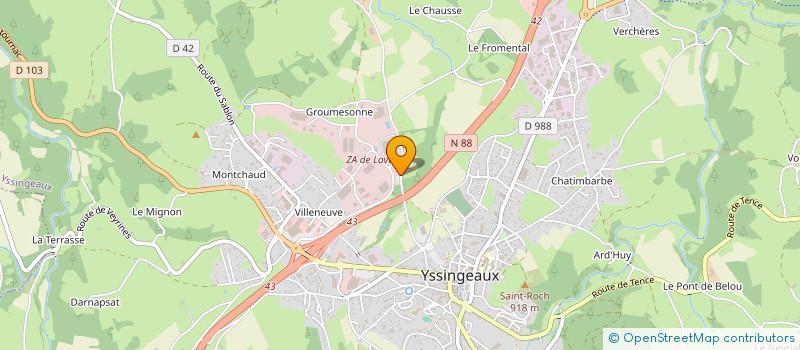 localisation de l'entreprise LA FERME DE LAVEE à YSSINGEAUX