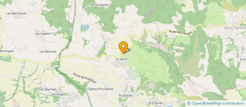 localisation de l'entreprise LA FERME DES AIGUILLES DE CHABRIERES à PRUNIERES
