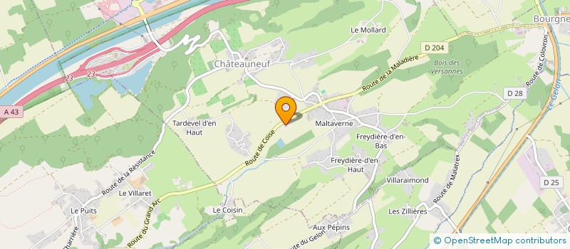 localisation de l'entreprise LA FERME DES ALLOBROGES à CHATEAUNEUF