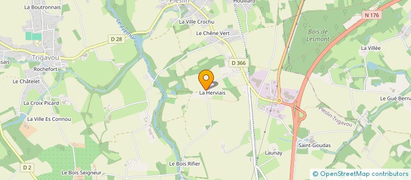 localisation de l'entreprise LA FERME DES AUBRIAIS  PLESLIN-TRIGAVOU