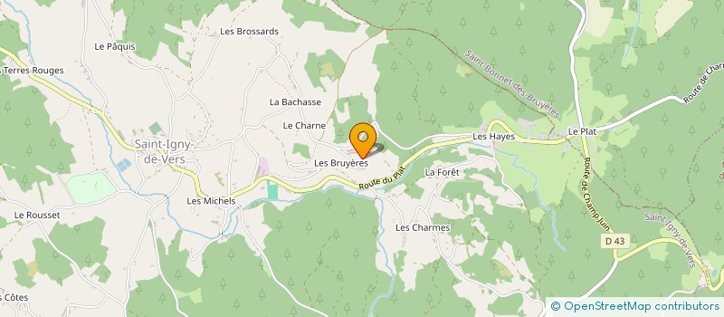 localisation de l'entreprise LA FERME DES GRANDES TERRES à SAINT BONNET DES BRUYERES