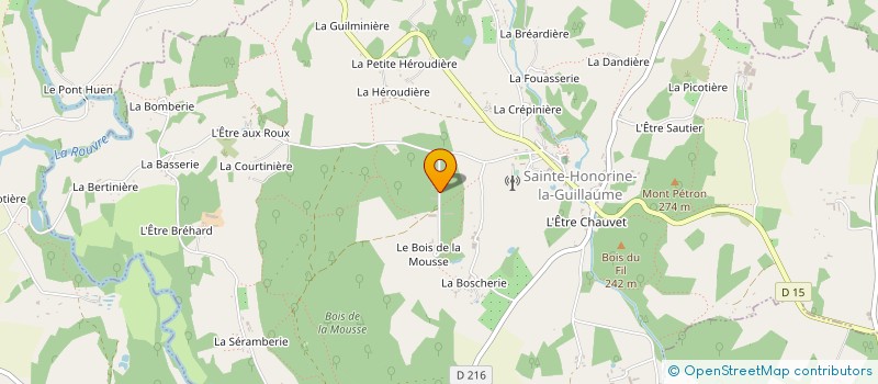 localisation de l'entreprise LA FERME DU BOIS DE LA MOUSSE à STE HONORINE LA GUILLAUME