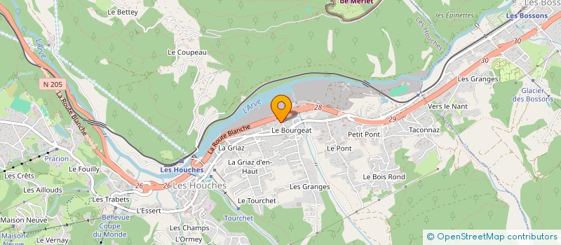 localisation de l'entreprise LA FERME DU BOURGEAT  LES HOUCHES