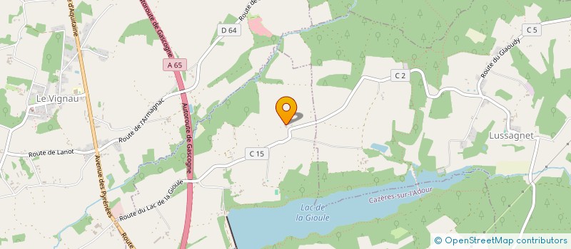 localisation de l'entreprise LA FERME DU GIOULE  CAZERES-SUR-L'ADOUR