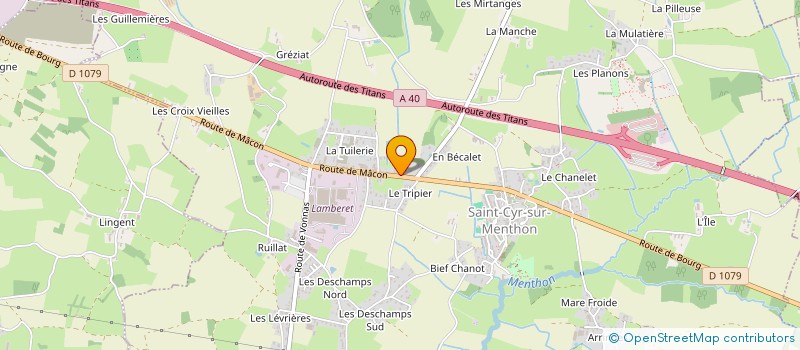 localisation de l'entreprise LA FERME DU REPONET  BAGE-DOMMARTIN