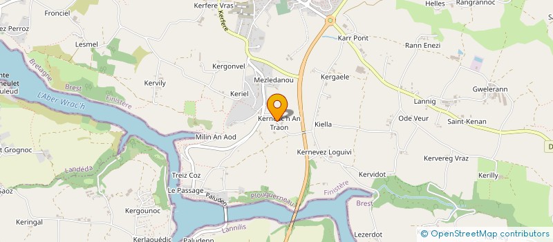 localisation de l'entreprise LA FERME DU TRAON  PLOUGUERNEAU