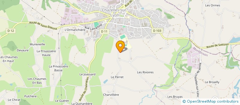localisation de l'entreprise LA FERME DU VAL FLEURY à CHAZELLES-SUR-LYON