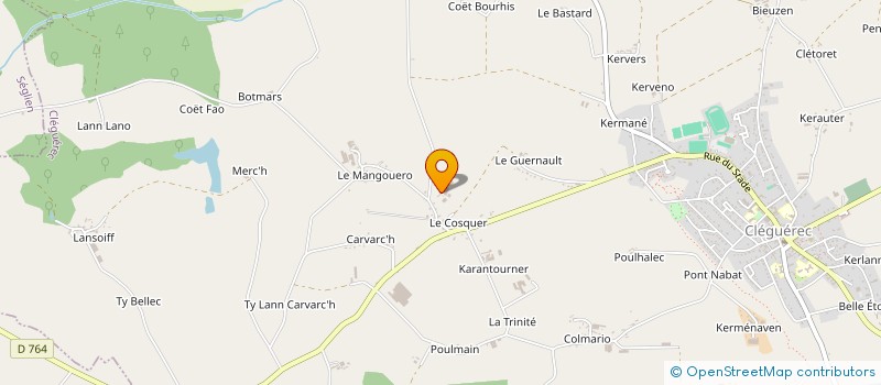 localisation de l'entreprise LA FERME DU VIEUX VILLAGE  CLEGUEREC