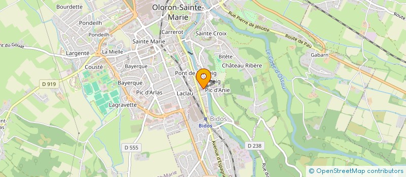 localisation de l'entreprise LA FERME (ESPACE DE TRAVAIL PARTAGE & TIERS-LIEU)  OLORON-SAINTE-MARIE