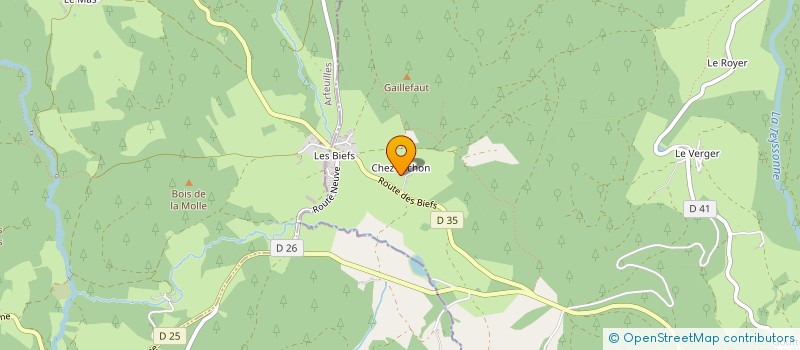 localisation de l'entreprise LA FERME'HIER à SAIL-LES-BAINS