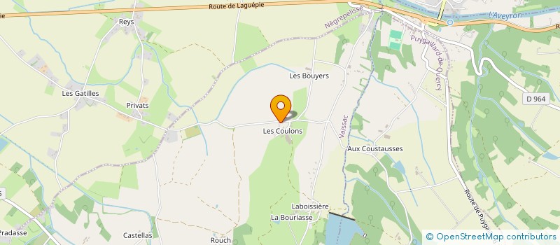 localisation de l'entreprise LA FERME THUBIERE & L'@UXI-GENE  VAISSAC