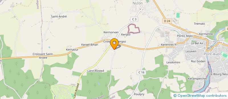 localisation de l'entreprise LA FLEUR BRETONNE  PONT-AVEN