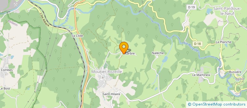 localisation de l'entreprise LA FLOLENE à MOUTIER-ROZEILLE