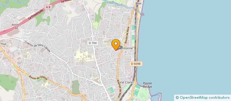 localisation de l'entreprise LA FONTONNE à ANTIBES