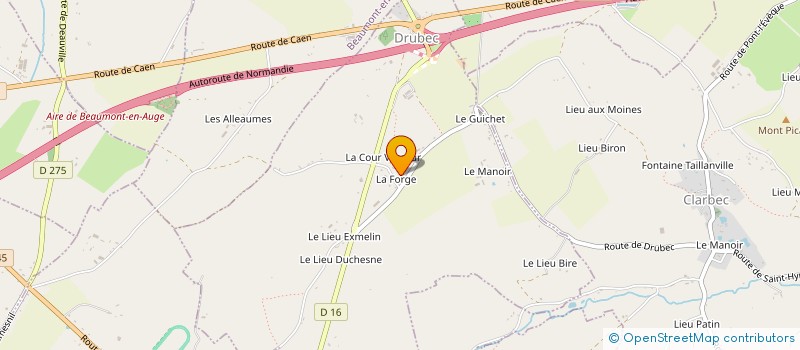 localisation de l'entreprise LA FORGE  SAINT-ANDRE-D HEBERTOT