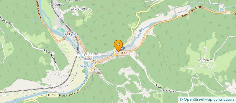 localisation de l'entreprise LA FORGE MAISON DE FAMILLE DE MARIE ET AMEDEE  LES EYZIES