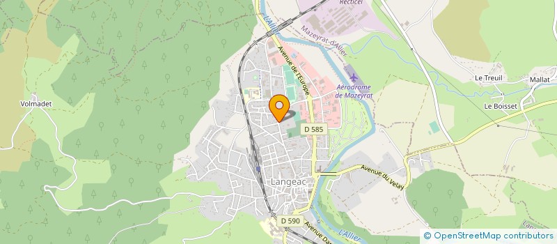 localisation de l'entreprise LA FOULEE LANGEADOISE. à LANGEAC