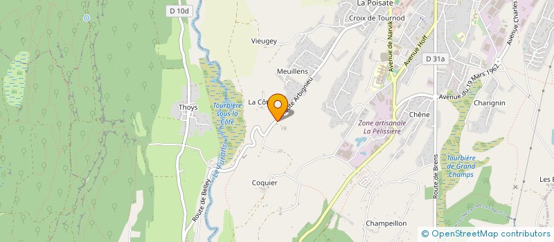 localisation de l'entreprise LA FOURNERIE à BELLEY