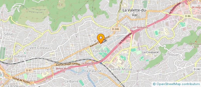 localisation de l'entreprise LA FREGERE  TOULON