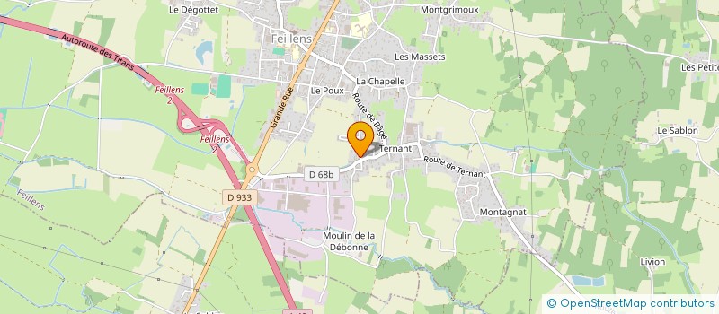 localisation de l'entreprise LA FRUITIERE LEMARD  FEILLENS