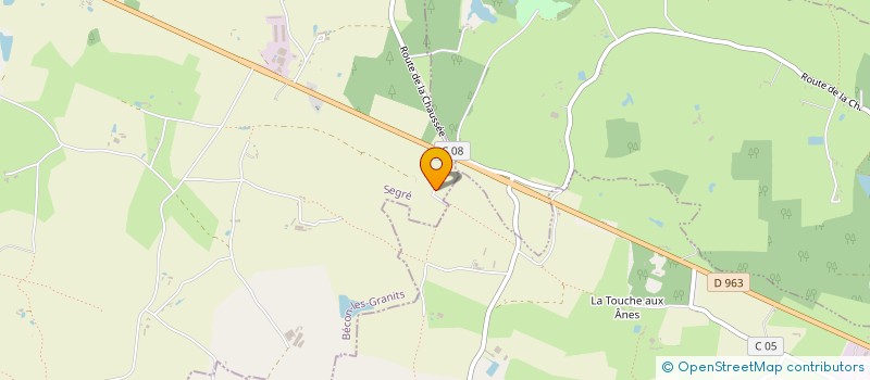 localisation de l'entreprise LA FUTAIE à BECON-LES-GRANITS