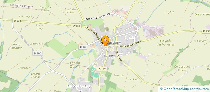 localisation de l'entreprise LA GAILLETTE  LASSIGNY