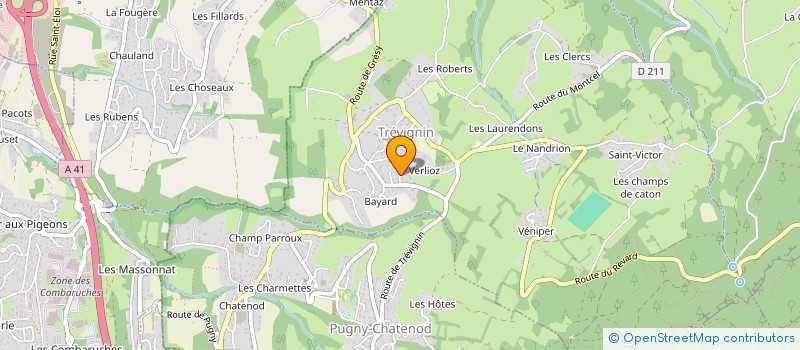 localisation de l'entreprise LA GALERIE DE LA SALLE BASSE  TREVIGNIN