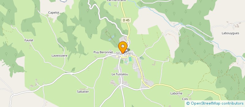 localisation de l'entreprise LA GALOCHE DU CANTAL à MARCOLES