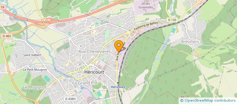 localisation de l'entreprise LA GAUFRERIE SARL à HERICOURT