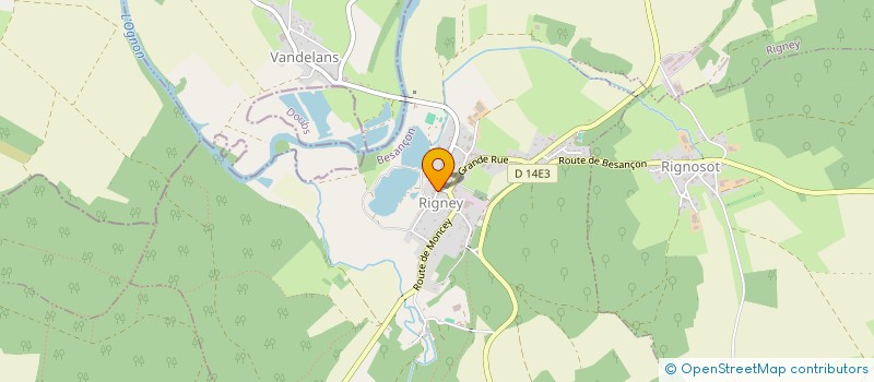 localisation de l'entreprise LA GAULE DE LA CORCELLE  RIGNEY