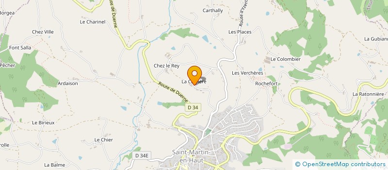 localisation de l'entreprise LA GAZILLIERE à SAINT-MARTIN-EN-HAUT