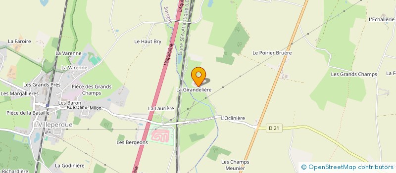 localisation de l'entreprise LA GIRANDELIERE à SORIGNY