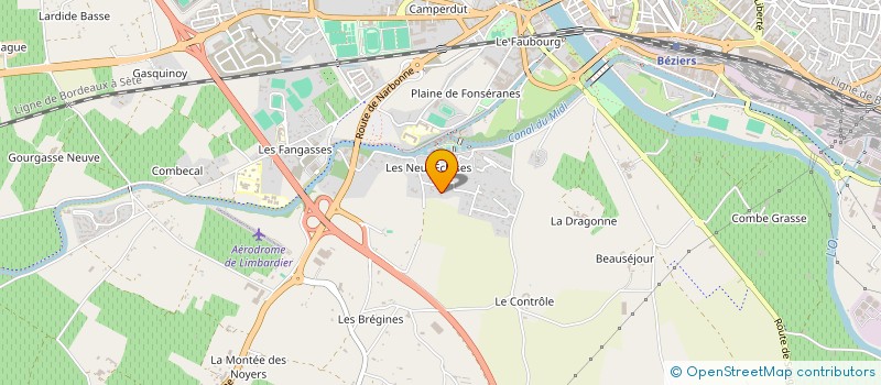 localisation de l'entreprise LA GLACIERE  BEZIERS