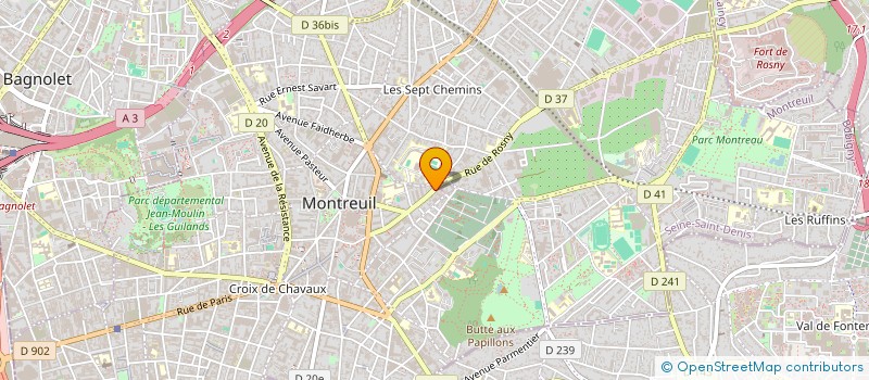 localisation de l'entreprise LA GRACE DE L'HIPPOPOTAME à MONTREUIL