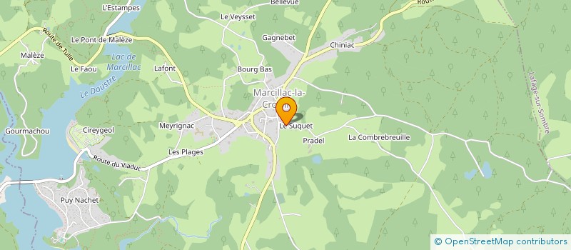 localisation de l'entreprise LA GRANGE AU TISSAGE  MARCILLAC-LA-CROISILLE