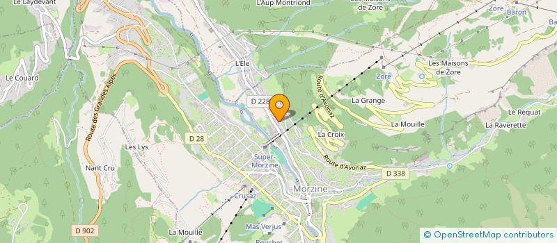 localisation de l'entreprise LA GRANGE AUX BOURLOTS à MORZINE