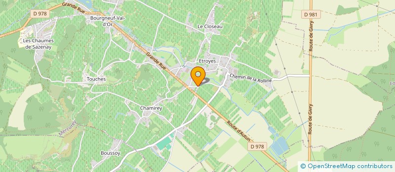 localisation de l'entreprise LA GRANGE AUX SOURCES à MERCUREY