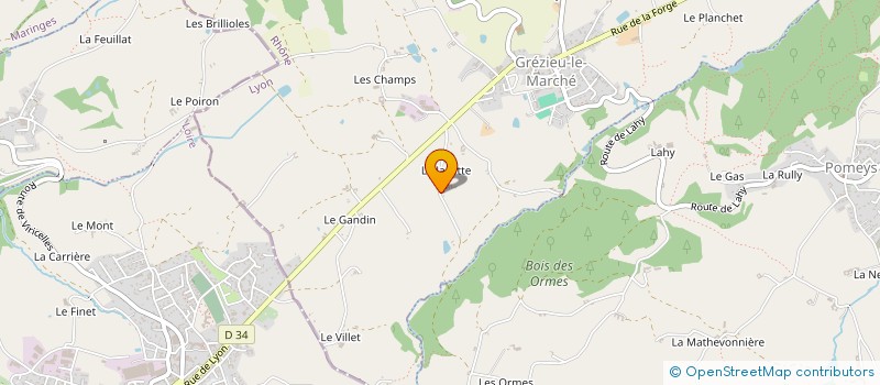 localisation de l'entreprise LA GRANGE DE LA JACOTTE  GREZIEU-LE-MARCHE